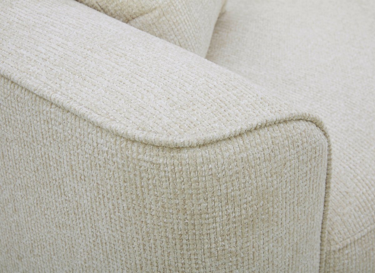 Canapé 3 places en velours chiné beige CARLOTA