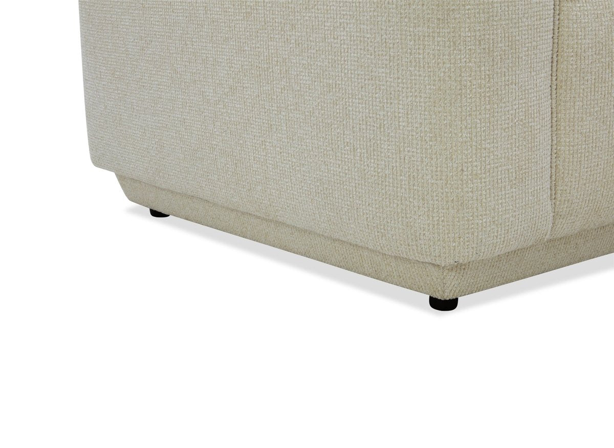 Canapé 3 places en velours chiné beige CARLOTA