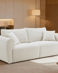 Canapé 3 places en velours texturé beige NALYA