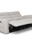 Canapé 3 places relax électrique en tissu bouclette beige DAVY