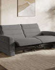 Canapé 3 places relax électrique en tissu bouclette gris DAVY