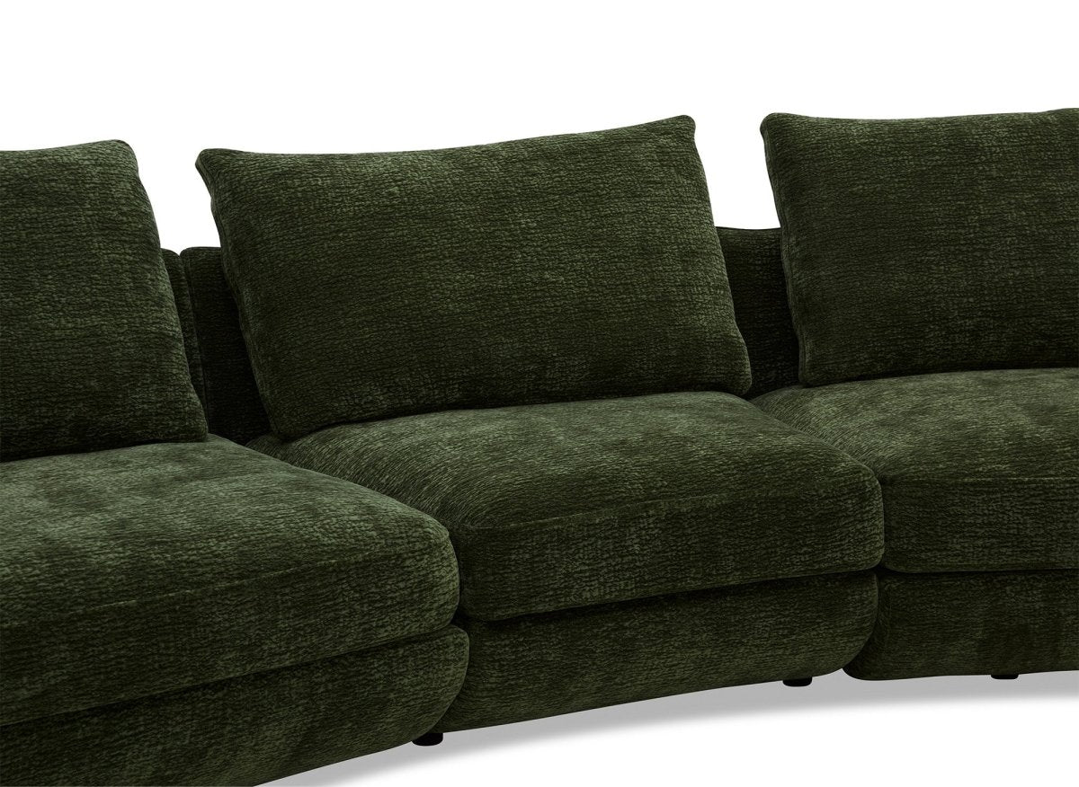 Canapé 4 places en velours tissé vert olive DARIUS