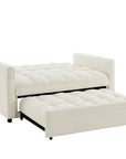 Canapé convertible 2 places en tissu bouclette écru JASPER