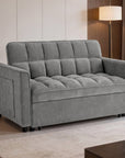 Canapé convertible 2 places en velours texturé gris JASPER
