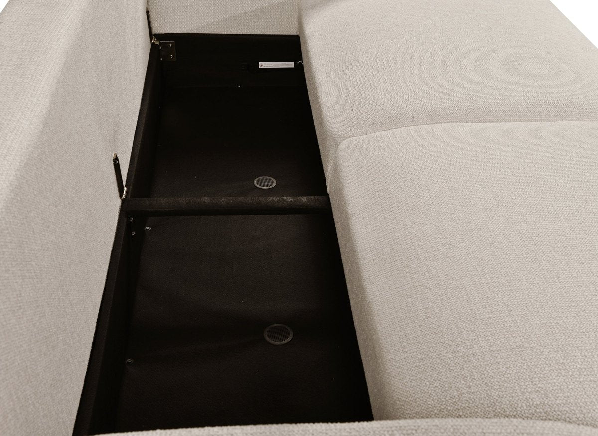Canapé convertible 3 places en tissu texturé beige MAYORA