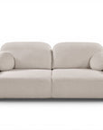 Canapé convertible 3 places en tissu texturé beige MAYORA