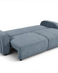 Canapé convertible 3 places en tissu texturé bleu MAYORA