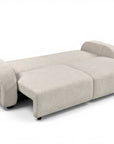 Canapé convertible 3 places en tissu bouclette écru MAYORA