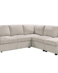 Canapé convertible avec coffre en velours chiné beige BARNEY - Angle droit