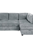 Canapé convertible avec coffre en velours chiné gris BARNEY - Angle droit
