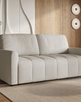 Canapé convertible express 3 places en tissu beige ISANDRO