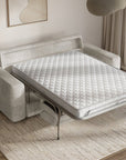 Canapé convertible express 3 places en velours chiné beige AMAURY
