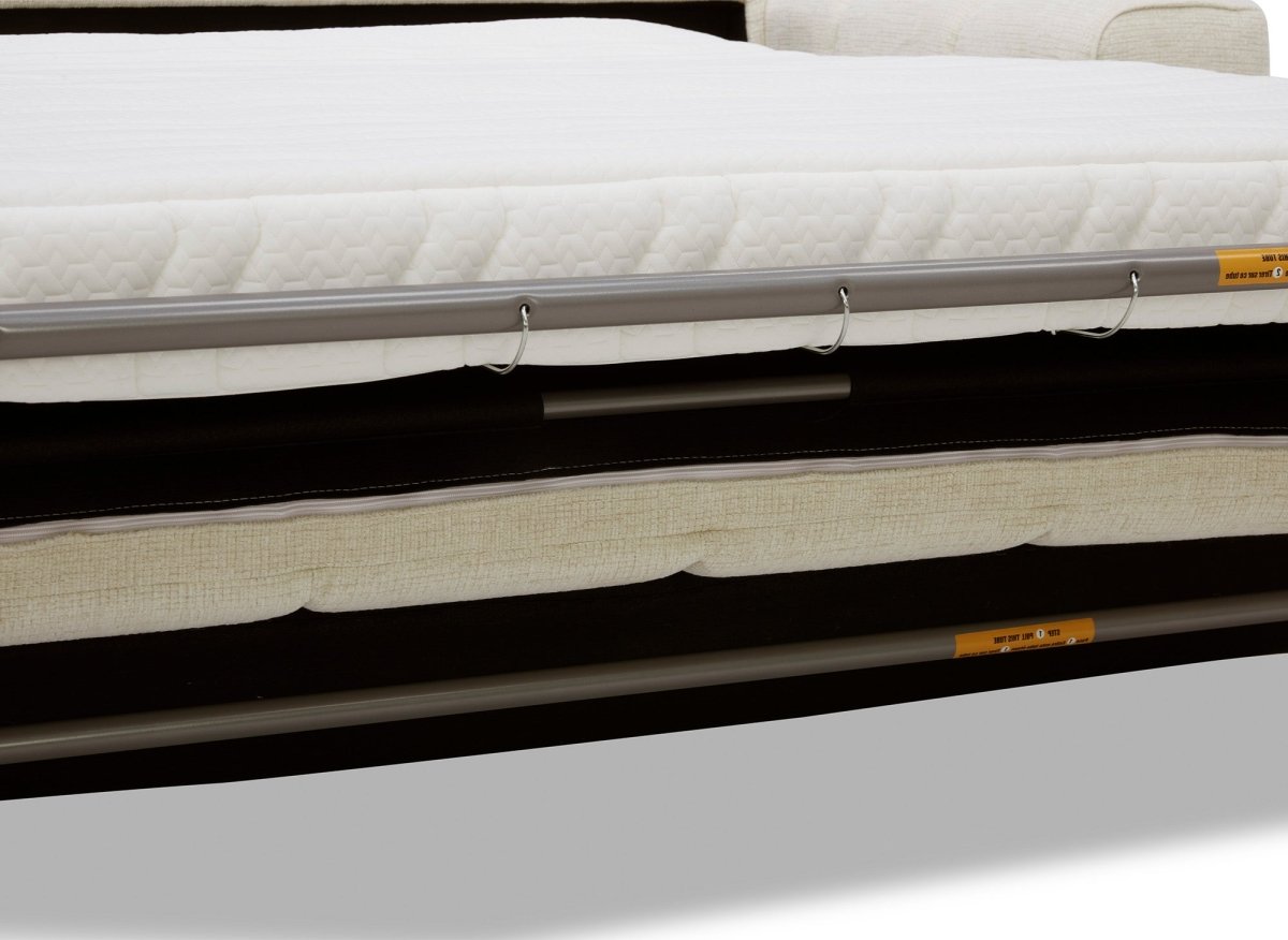 Canapé convertible express 3 places en velours texturé beige BASILE