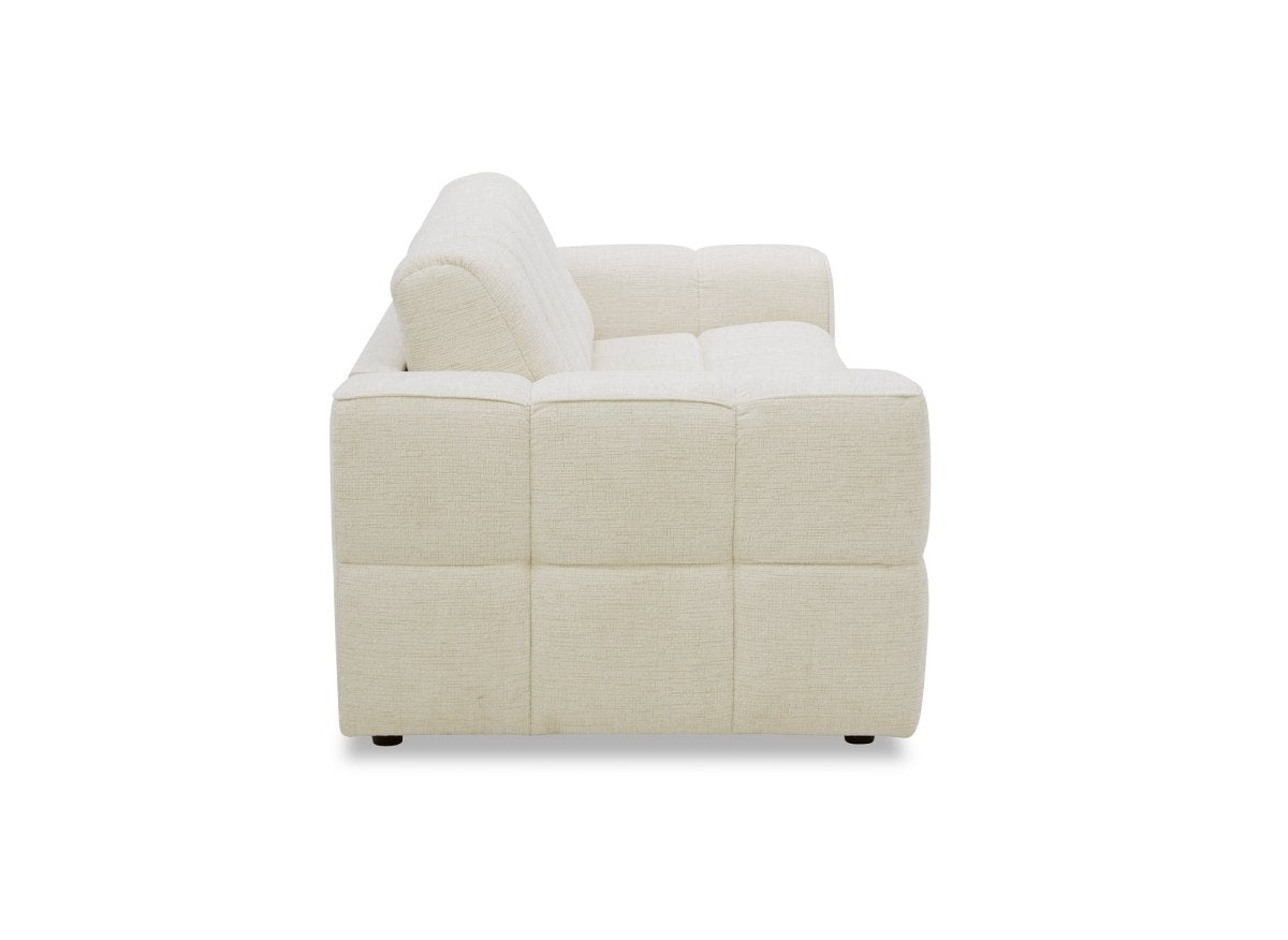 Canapé convertible express 3 places en velours texturé beige BASILE