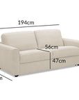 Canapé convertible express 3 places en velours texturé beige KALIANA