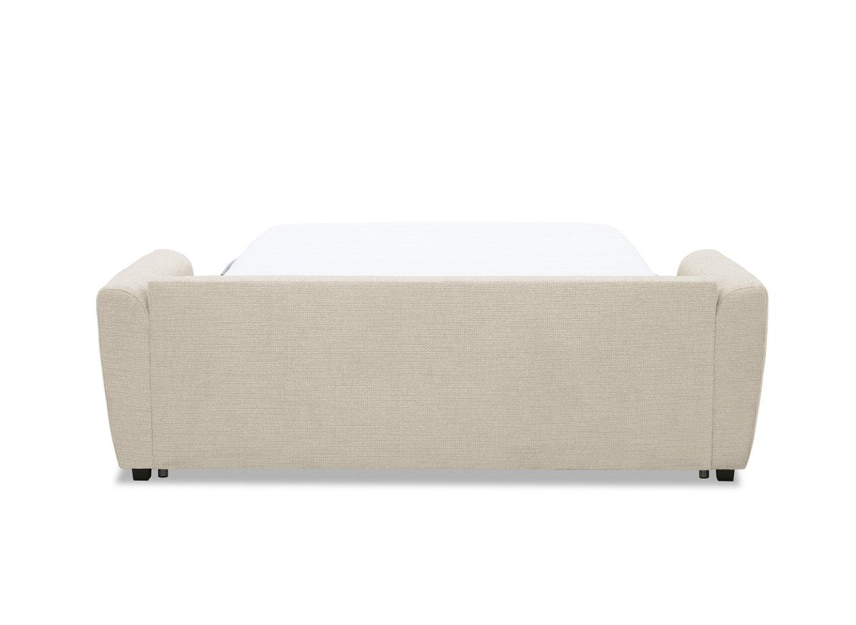 Canapé convertible express 3 places en velours texturé beige KALIANA