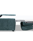 Canapé convertible express 3 places en velours texturé bleu KALIANA
