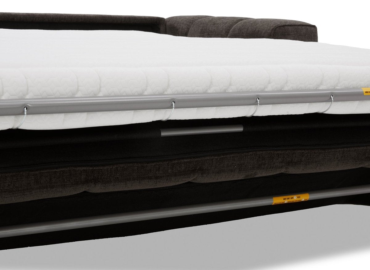Canapé convertible express 3 places en velours texturé marron BASILE