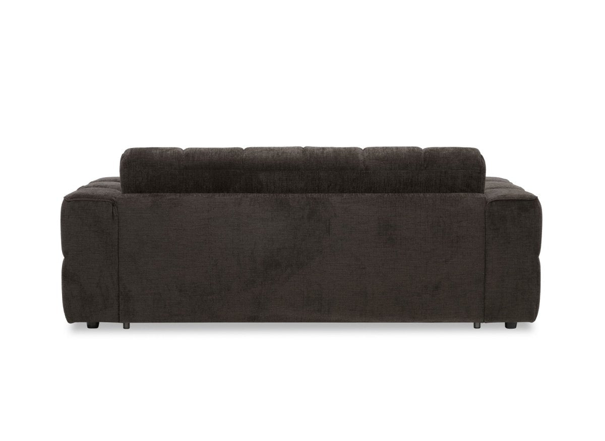Canapé convertible express 3 places en velours texturé marron BASILE
