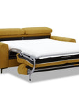 Canapé convertible express 3 places en velours texturé moutarde CALEB