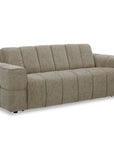 Canapé convertible express 3 places en velours texturé taupe BASILE
