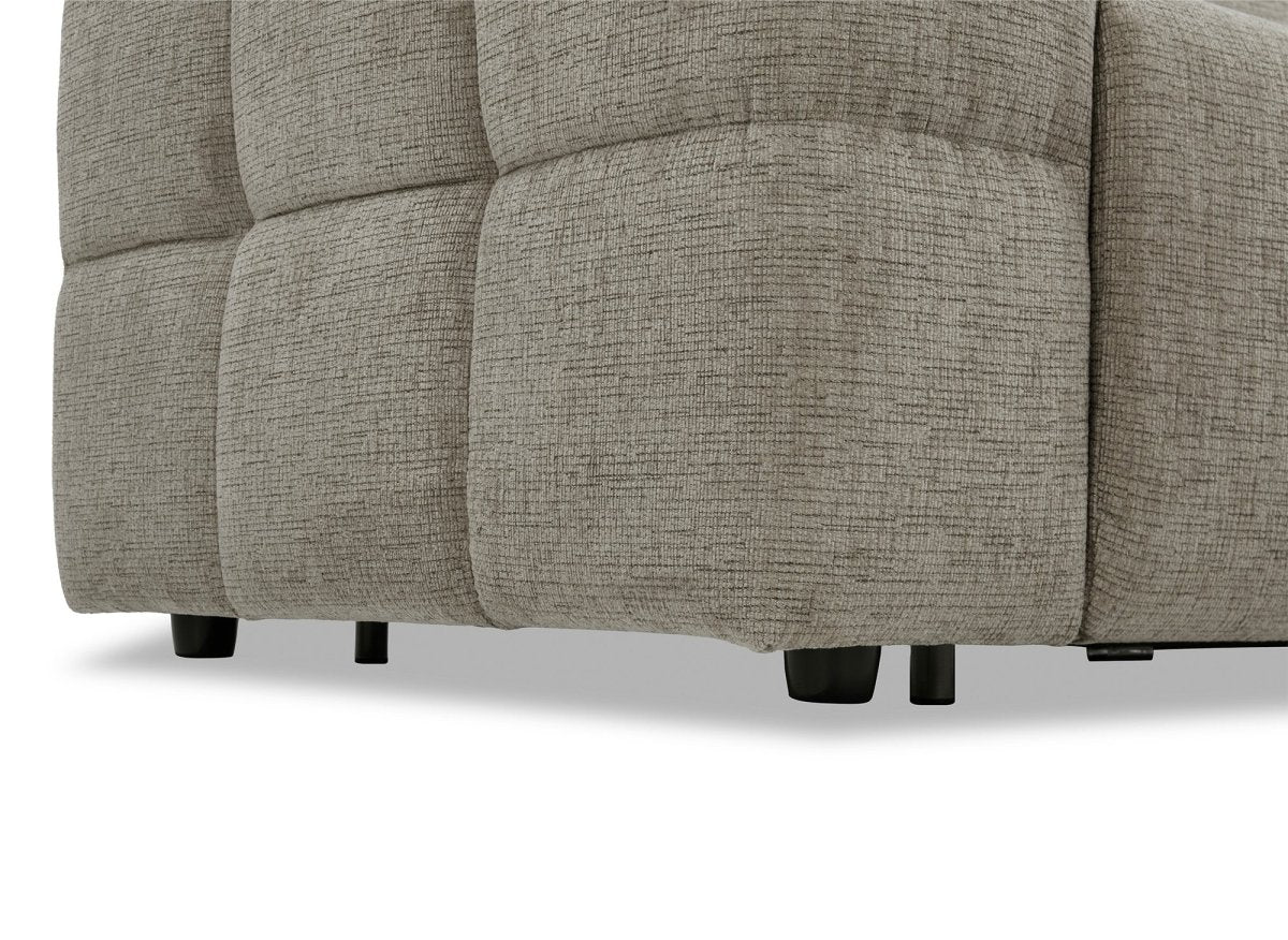 Canapé convertible express 3 places en velours texturé taupe BASILE