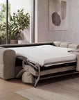 Canapé convertible express 3 places en velours texturé taupe BASILE