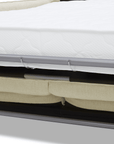 Canapé convertible express 3 places matelas 15 cm en tissu texturé beige ADILIO
