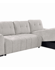 Canapé d'angle convertible avec coffre en velours chiné beige MAHLONE - Angle droit