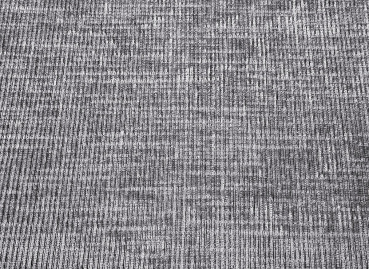 Canapé d'angle convertible avec coffre en velours chiné gris LUFY - Angle droit