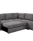 Canapé d'angle convertible en tissu gris foncé ALBAN - Angle droit