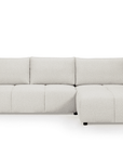 Canapé d'angle convertible et réversible en velours chiné beige  MYSA