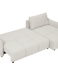 Canapé d'angle convertible et réversible en velours chiné beige  MYSA