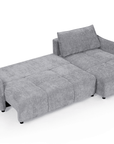 Canapé d'angle convertible et réversible en velours chiné gris MYSA
