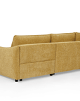 Canapé d'angle convertible et réversible en velours chiné jaune MYSA