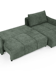 Canapé d'angle convertible et réversible en velours chiné vert olive  MYSA