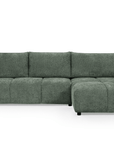 Canapé d'angle convertible et réversible en velours chiné vert olive  MYSA