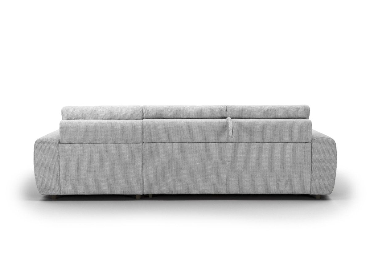 Canapé d'angle convertible ouverture express en tissu gris AGATHE - Angle droit