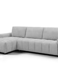 Canapé d'angle convertible ouverture express en tissu gris AGATHE - Angle gauche