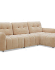 Canapé d'angle en velours tissé beige avec dossier réglable ADONIS - Angle droit