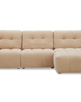 Canapé d'angle en velours tissé beige avec dossier réglable ADONIS - Angle droit