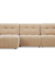 Canapé d'angle en velours tissé beige avec dossier réglable ADONIS - Angle gauche