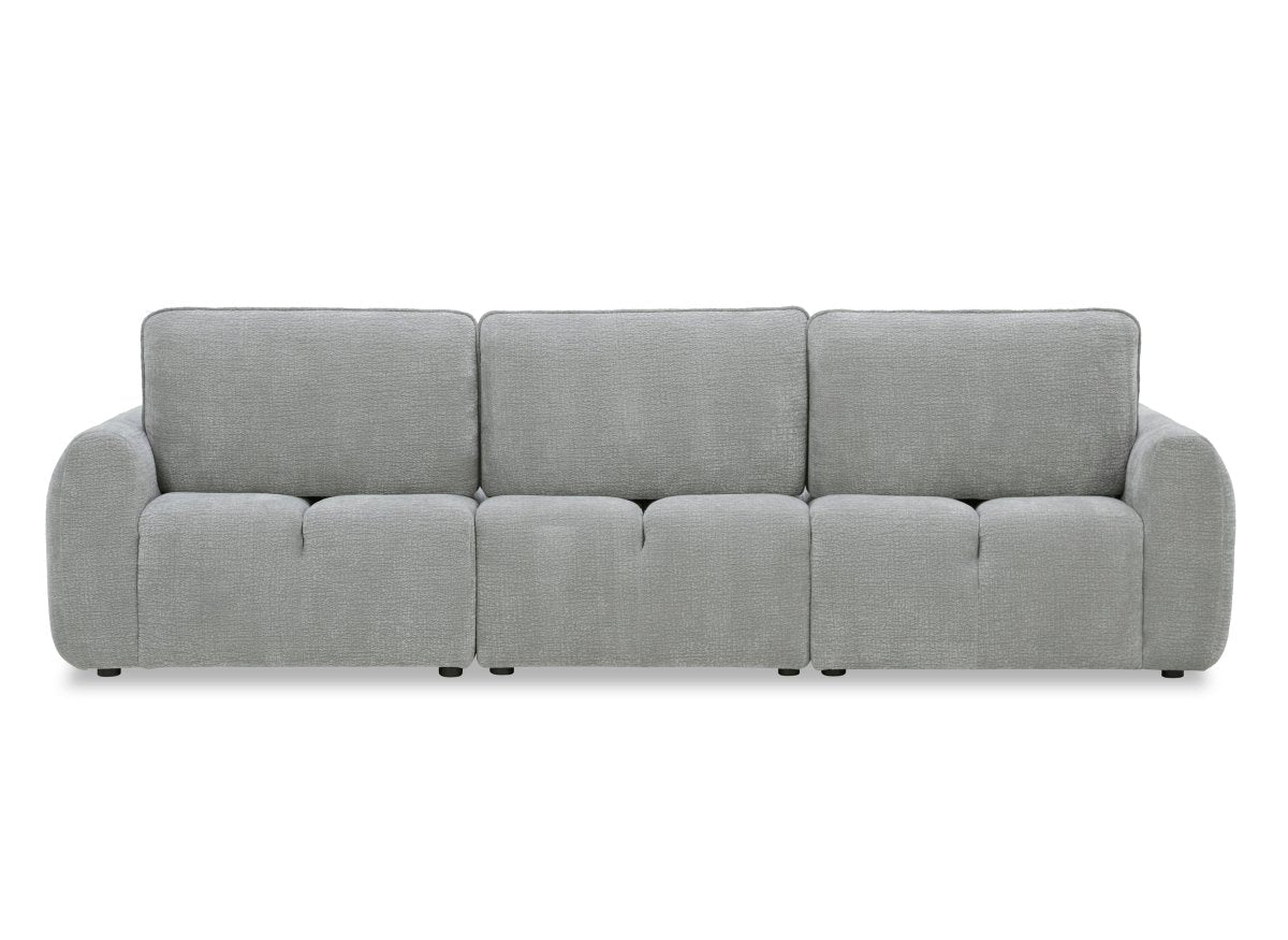 Canapé d'angle en velours tissé gris clair avec dossier réglable ADONIS - Angle gauche