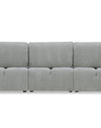 Canapé d'angle en velours tissé gris clair avec dossier réglable ADONIS - Angle gauche