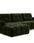 Canapé d'angle en velours tissé vert olive avec dossier réglable ADONIS - Angle gauche