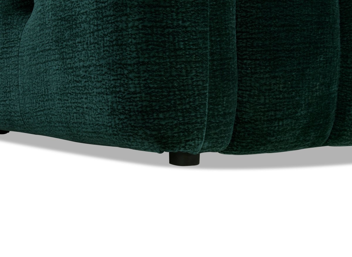 Canapé d'angle en velours tissé vert sapin avec dossier réglable ADONIS - Angle droit