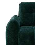 Canapé d'angle en velours tissé vert sapin avec dossier réglable ADONIS - Angle droit