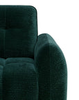 Canapé d'angle en velours tissé vert sapin avec dossier réglable ADONIS - Angle gauche