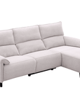 Canapé d’angle relax électrique en tissu beige LUDMILA - Angle droit