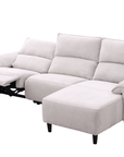 Canapé d’angle relax électrique en tissu beige LUDMILA - Angle droit